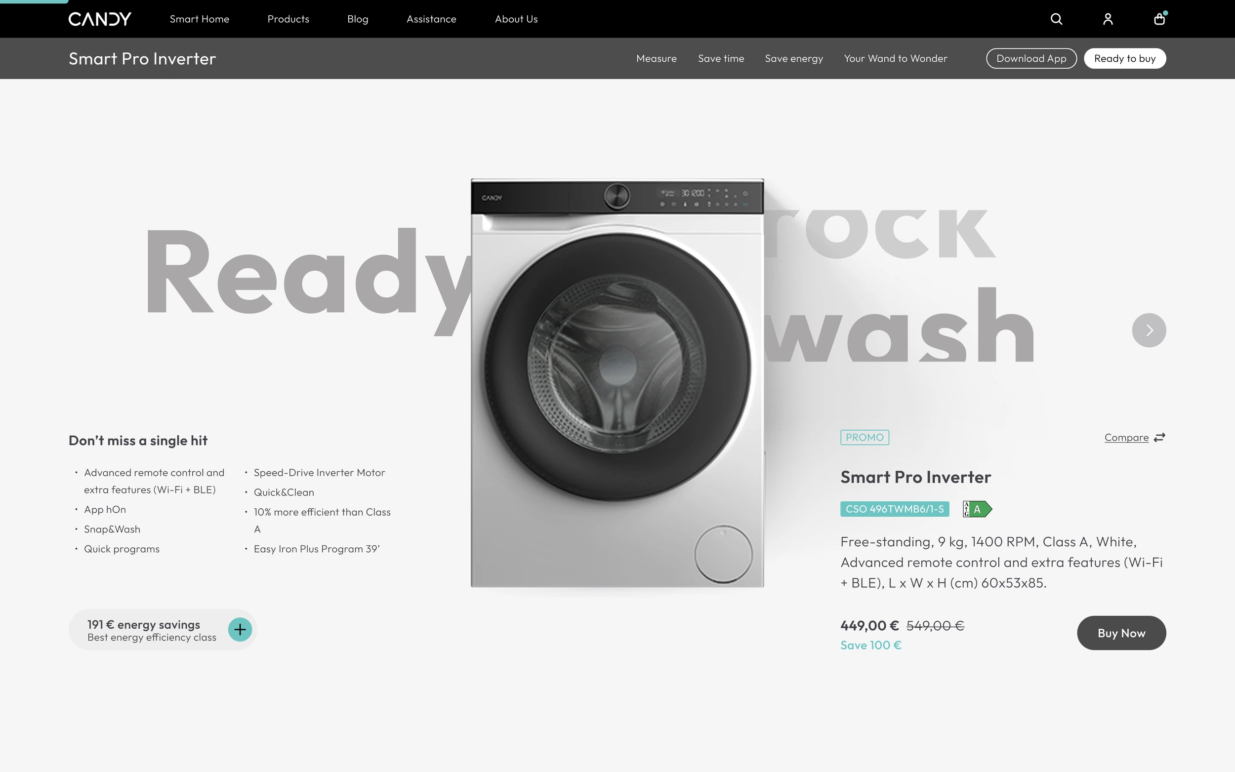Candy: Product detail page.