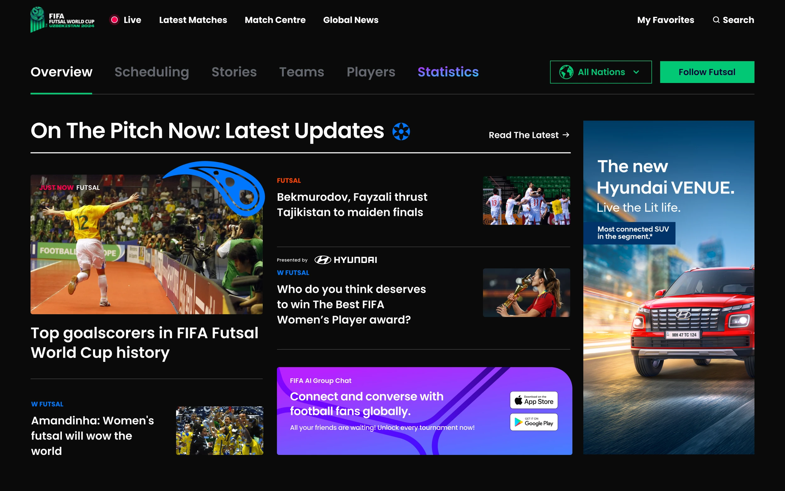 FIFA: Complete futsal tournament page.