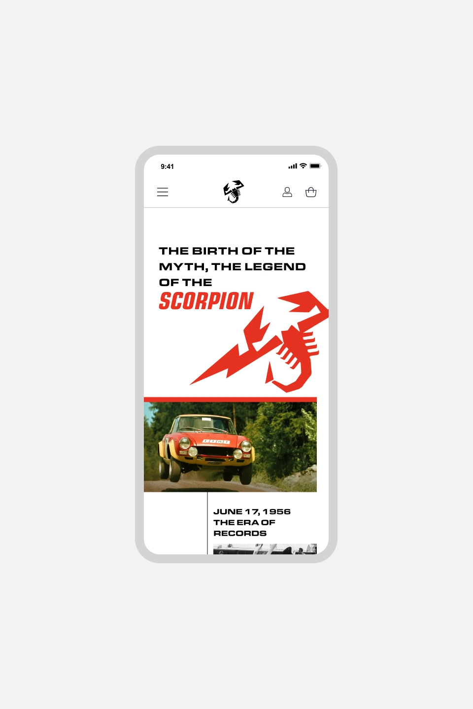 Abarth: Product storytelling section.