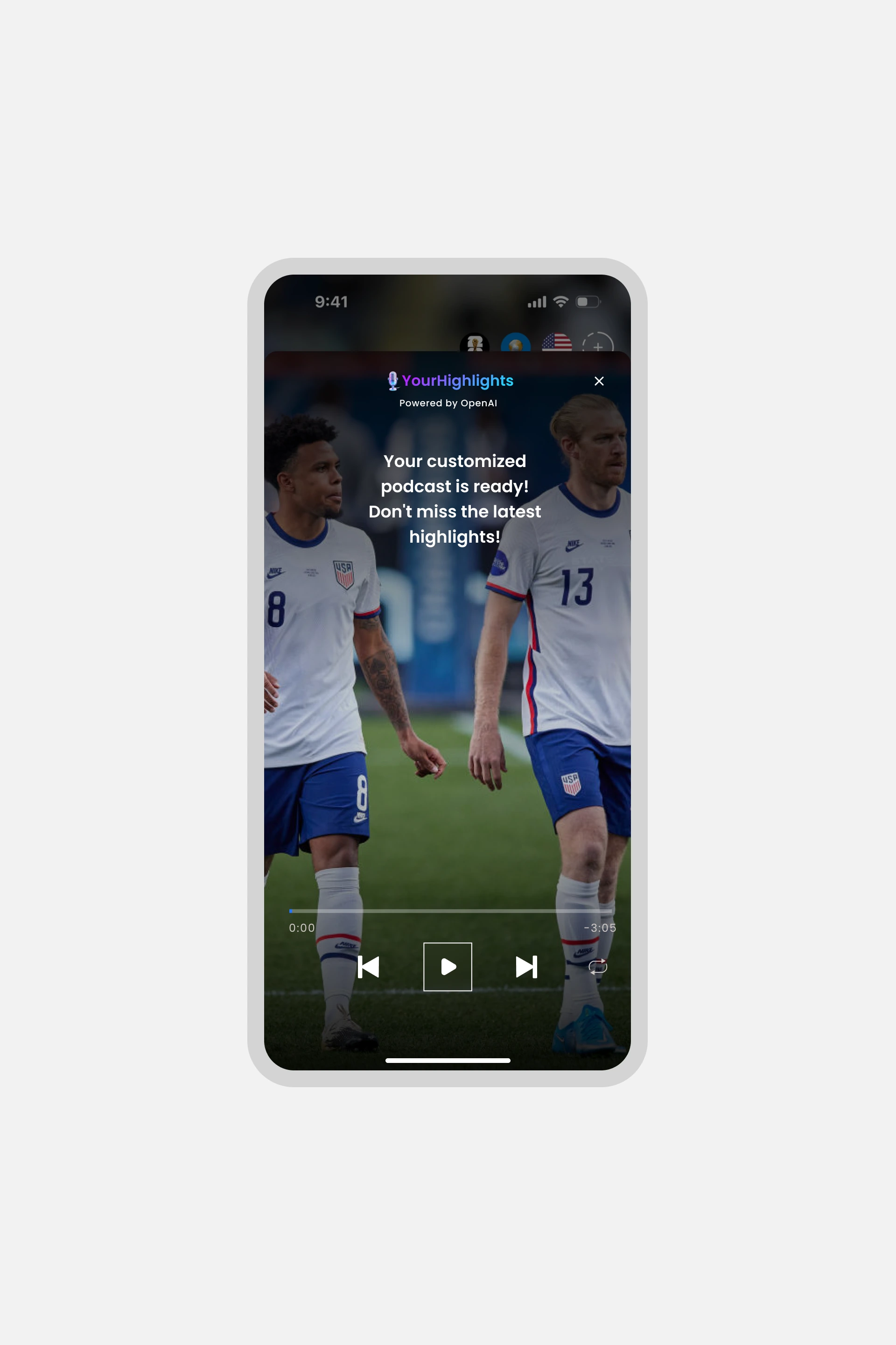 FIFA: AI-assisted podcast experience.